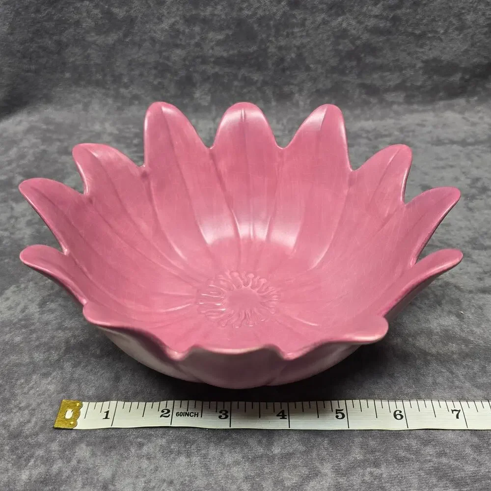 PartyLite Pink Asian Persuasion Lotus Flower Decorative Multi Use Bowl Floral - Picture 8 of 13